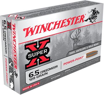 Picture of Winchester X651 Super-X Rifle Ammo 6.5 Creedmoor, Power Point, 129 Gr 20 Rnd, Boxed