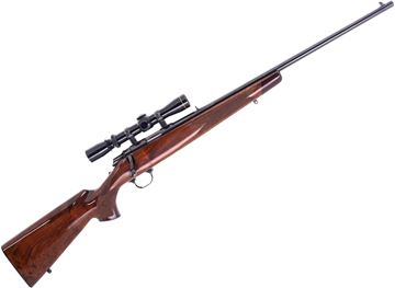 Picture of Used Browning A-Bolt Bolt-Action Rifle, 22 LR, 22" Barrel, Blued, Wood Stock, Leupold Vari-X 2-7 Rimfire Riflescope, 1 Magazine, Very Good Condition