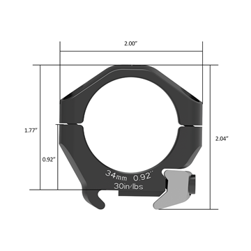 Picture of Arken Riflescope Rings - Halo Ti, 7075-T6 Aluminum, 34mm, (.92"), Matte Black